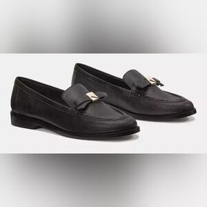 Kate Spade New York Black Pebbled Leather Loafers Round Toe Womans Sz 8.5, 7 NIB